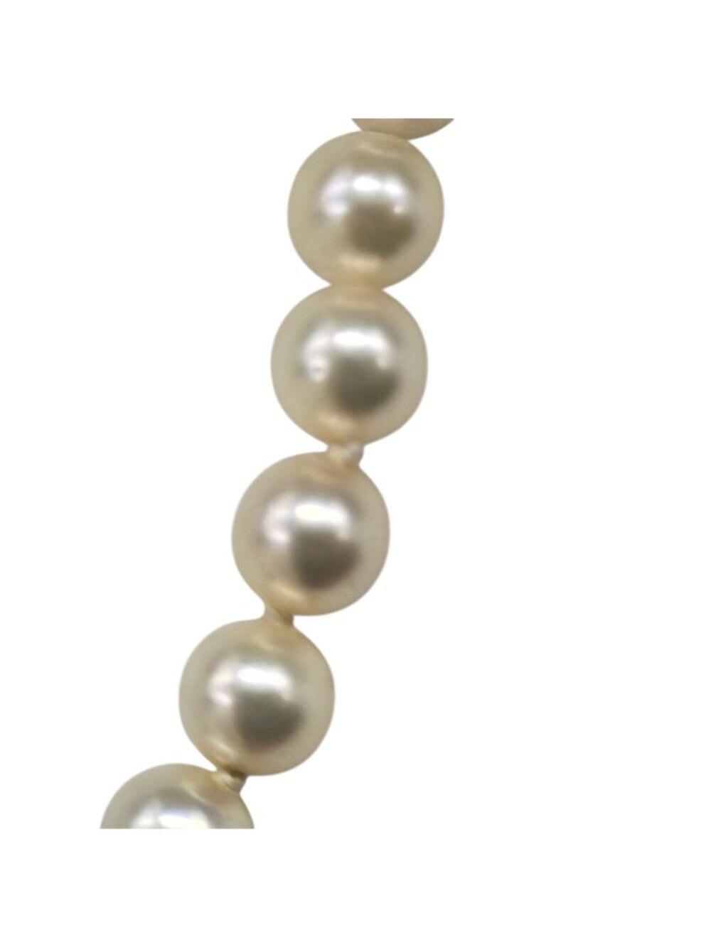 Faux Pearl Necklace 17” Cream 8mm Beads Silver Clasp - Picture 14 of 14